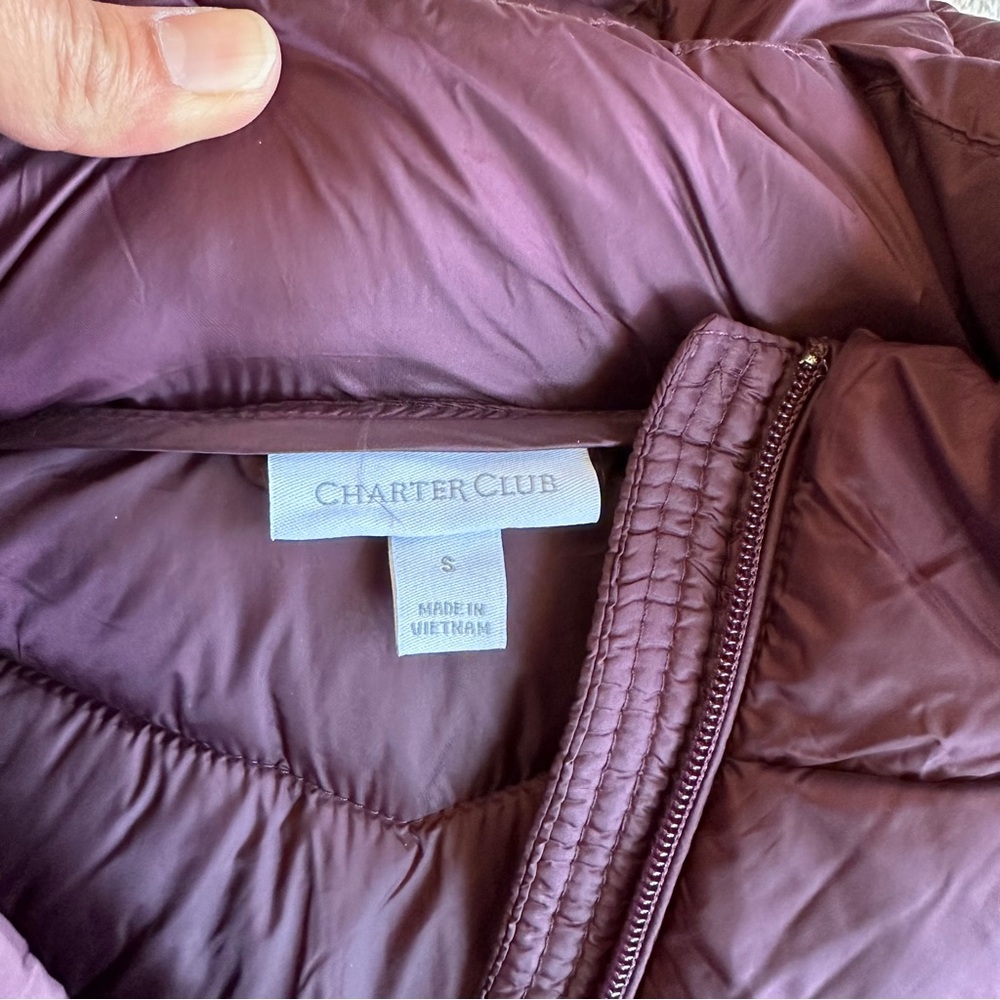 NWT Charter Club Packable Puffer Jacket, S - Picture 3 of 9